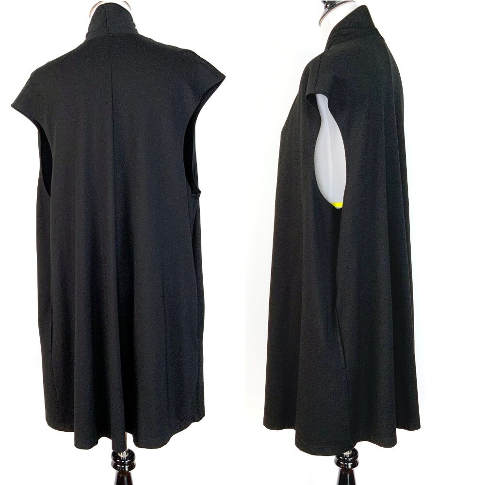 Bryn Walker Black Open Front Cardigan Long Vest Career Lagenlook Sz XL - Picture 7 of 16